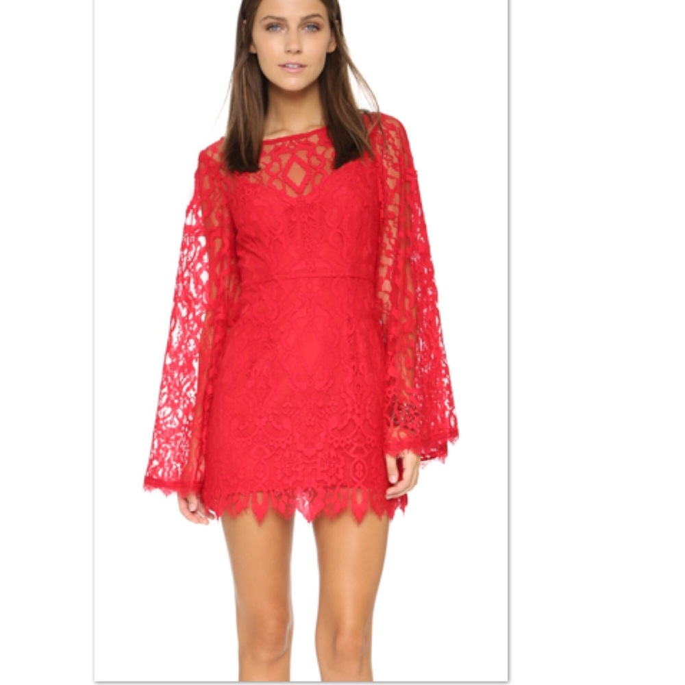 FREE PEOPLE Bell Sleeve Lace Mini
